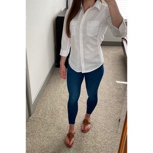 White button up blouse